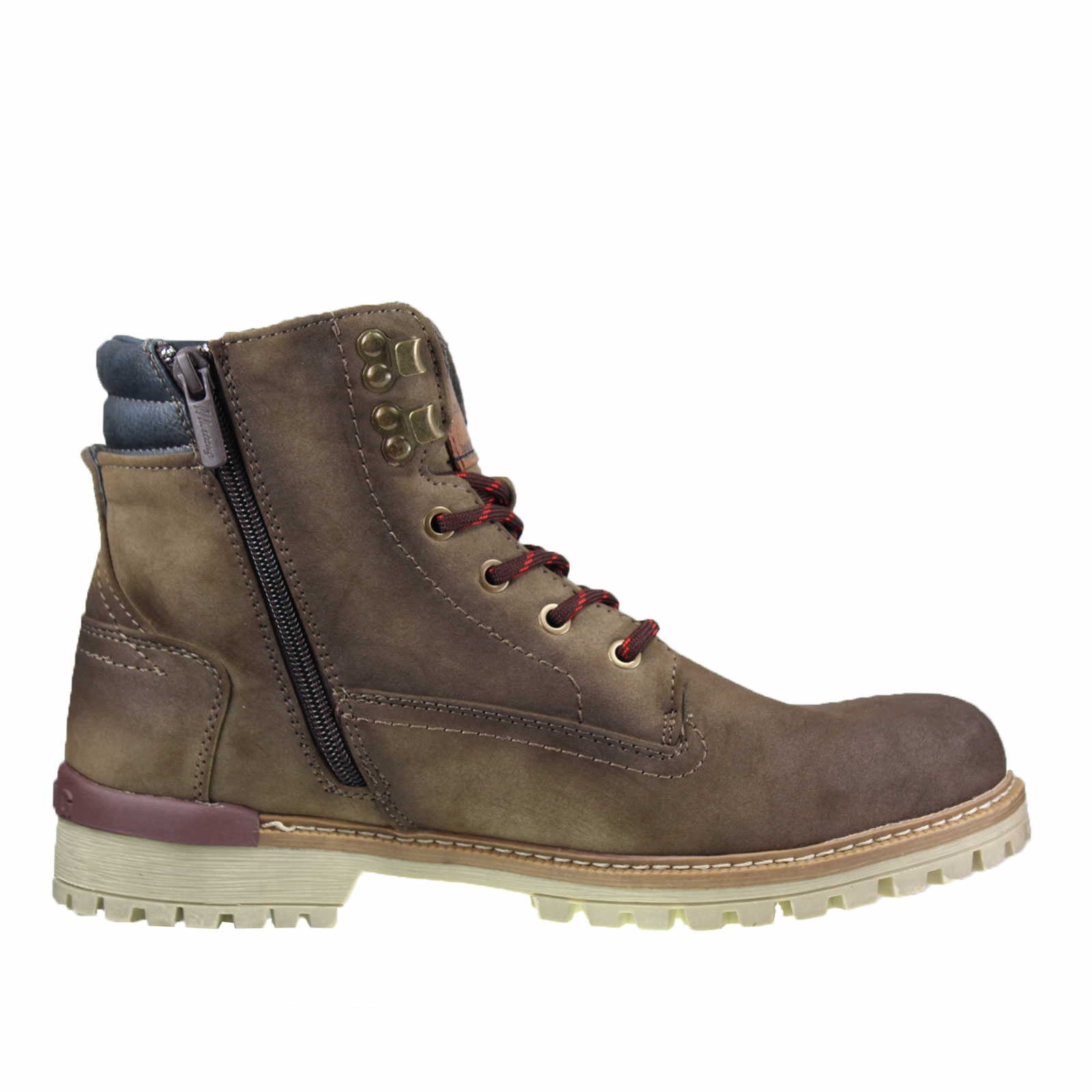 MUSTANG Herren Schnürhalbschuh In Braun – Modischer Sneaker Mit Materialmix