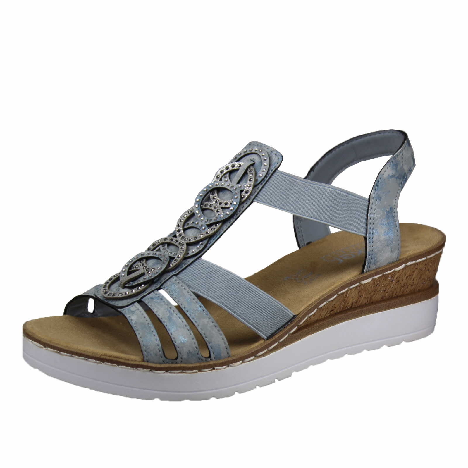 Rieker Women's Sandalette - Comfortable Casual Sandals In Two-Tone Style - View #12